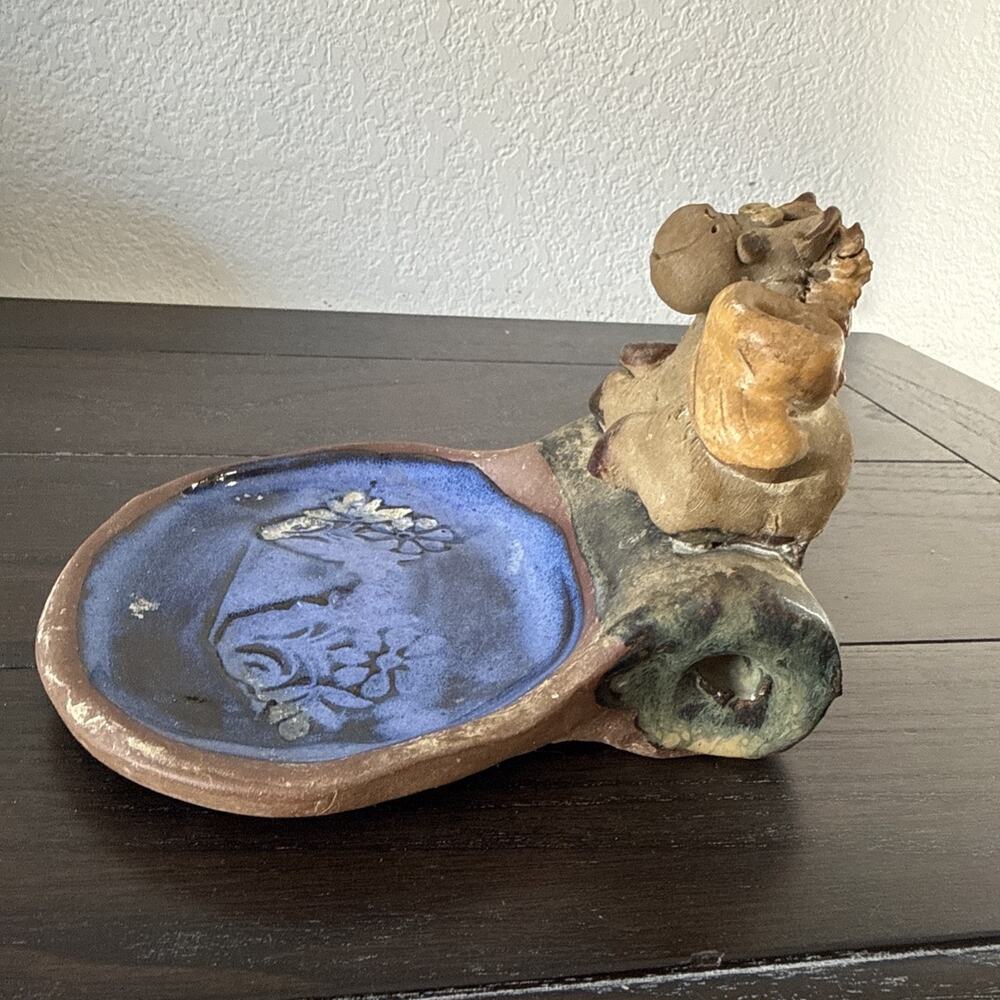 VTG. ART STUDIO POTTERY WHIMSICAL TRINKET DISH - Picture 7 of 9
